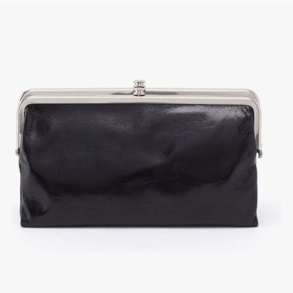 HOBO Handbags - Women's HOBO "Lauren" Wallet Clutch Purse Black Patent Leather